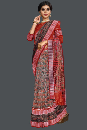 Golden Green Body Bandha Tissue Saree