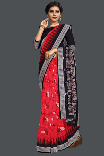 Red Body Bomkai Saree