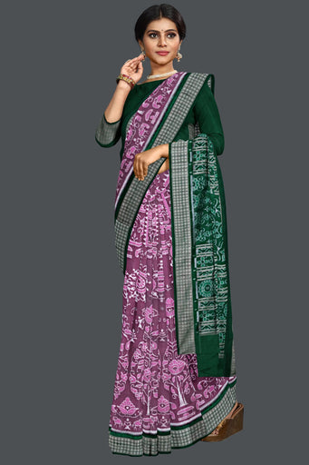 Lavender Blue Teracota Bandha Saree