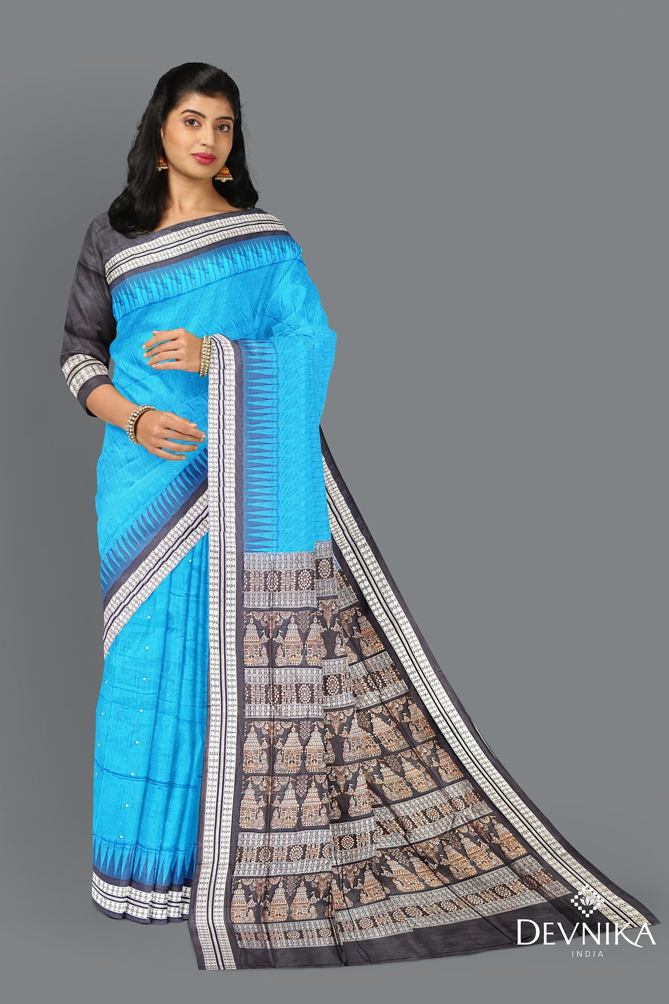 Royal Blue Bomkai Butti Saree