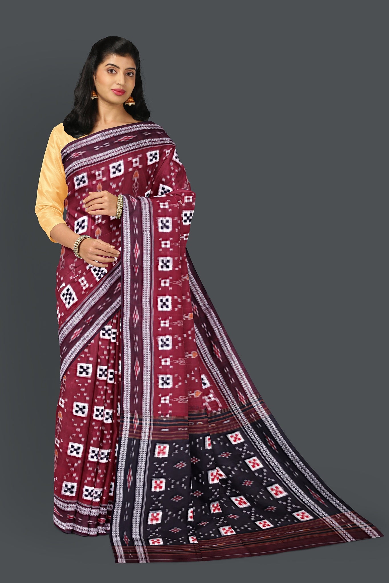 Maroon Body Pasapalli Saree