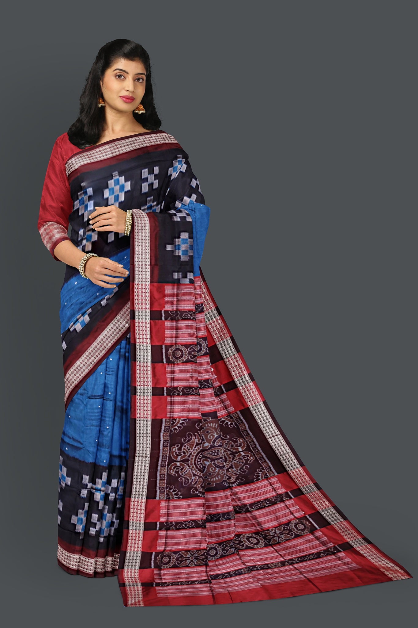 Royal Blue Border Pasapalli Saree
