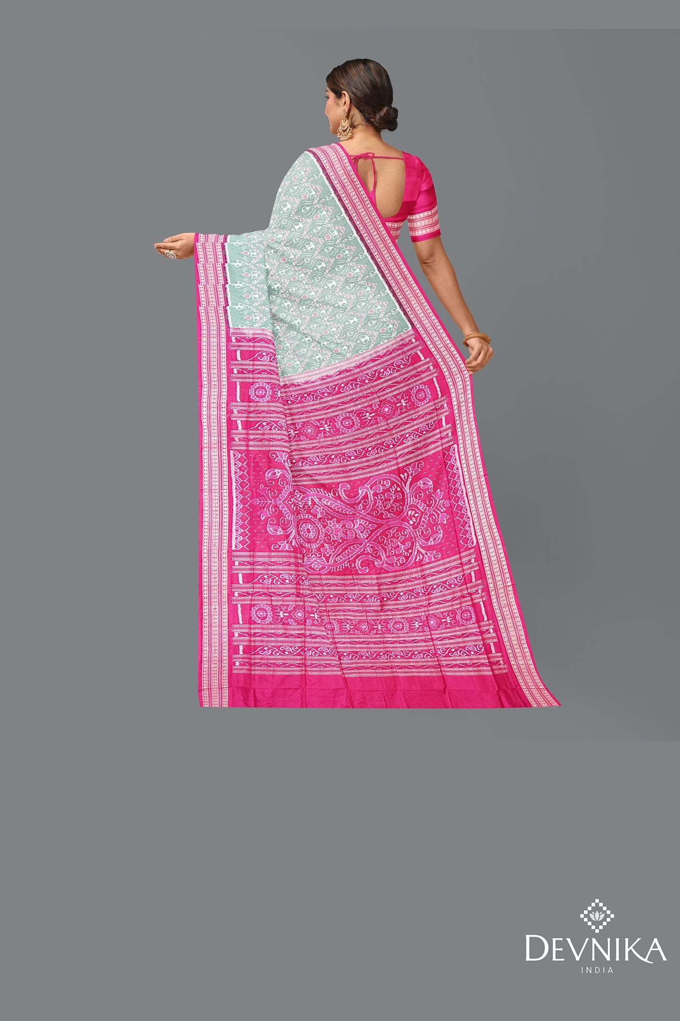 Light Green Teracota Bandha Saree