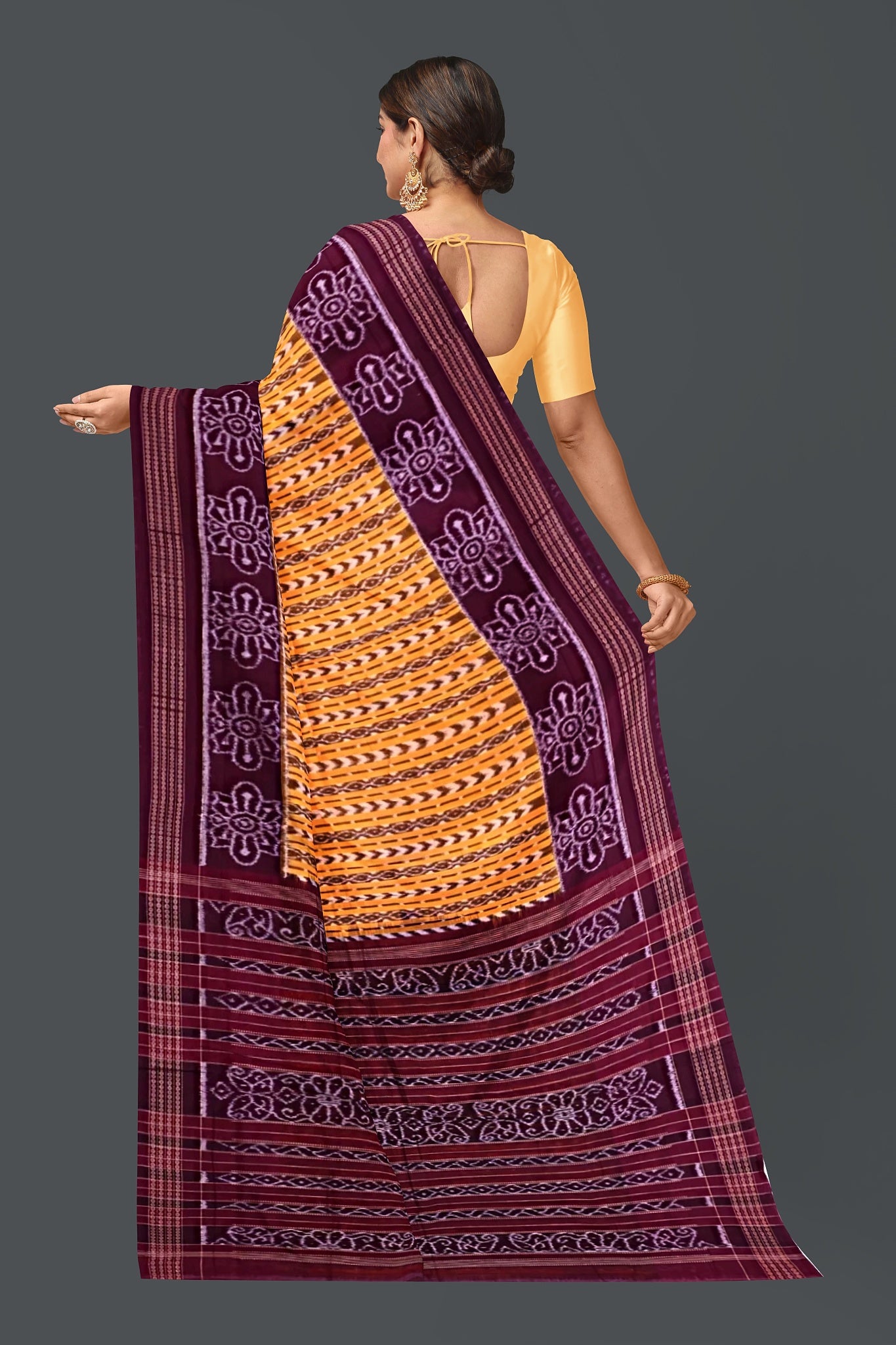 Golden Yellow Body Bandha Saree(With Out Blouse)