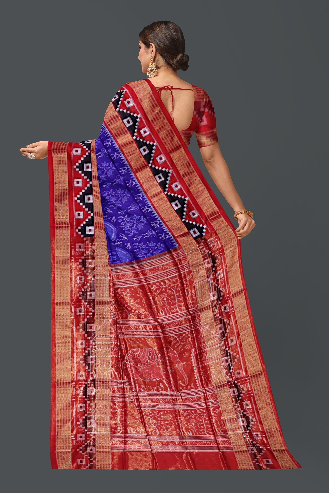 Blue Violate Body Bandha Tissue Saree