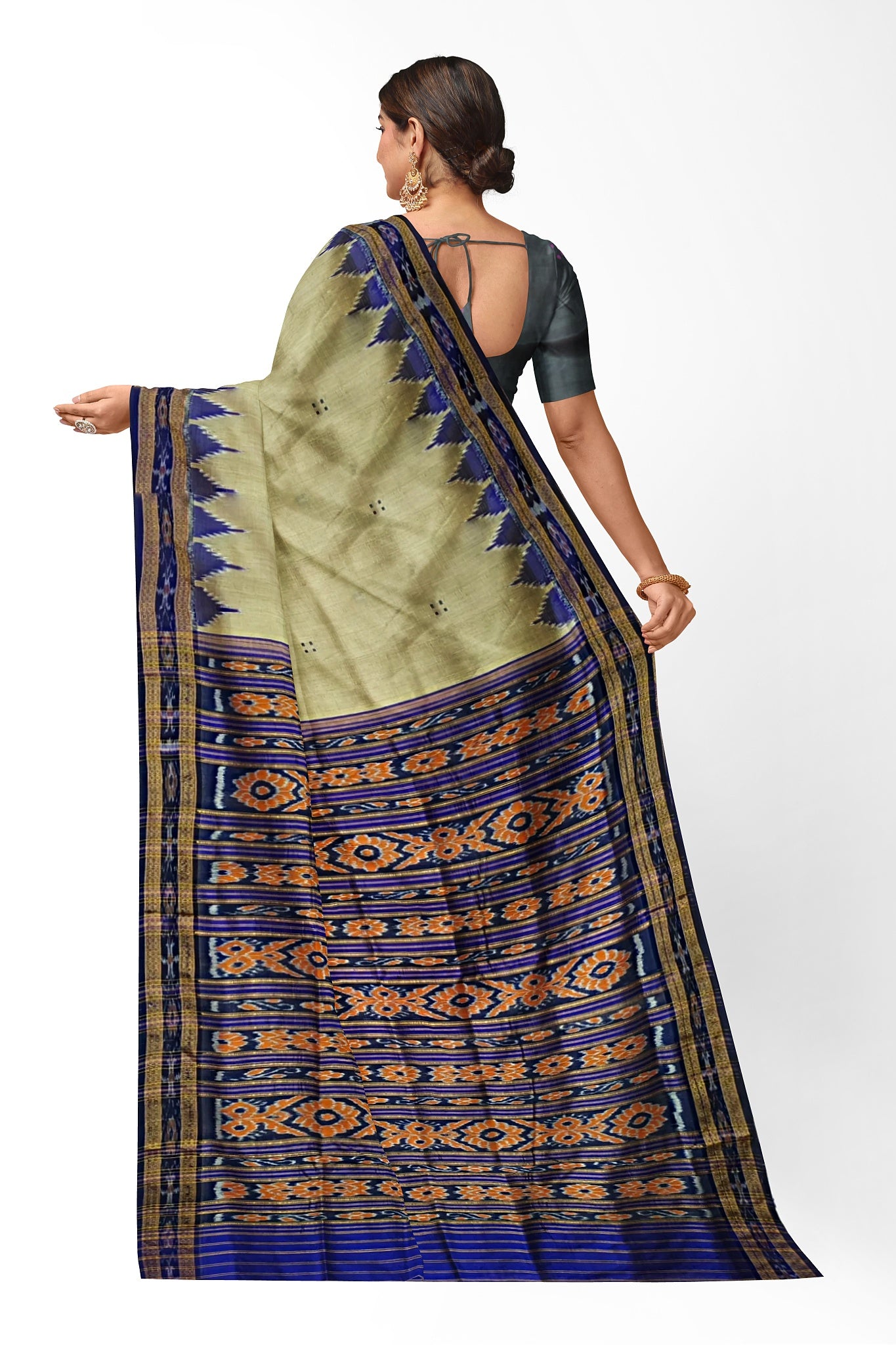 Matha Big Temple Border Khandua Pata Saree