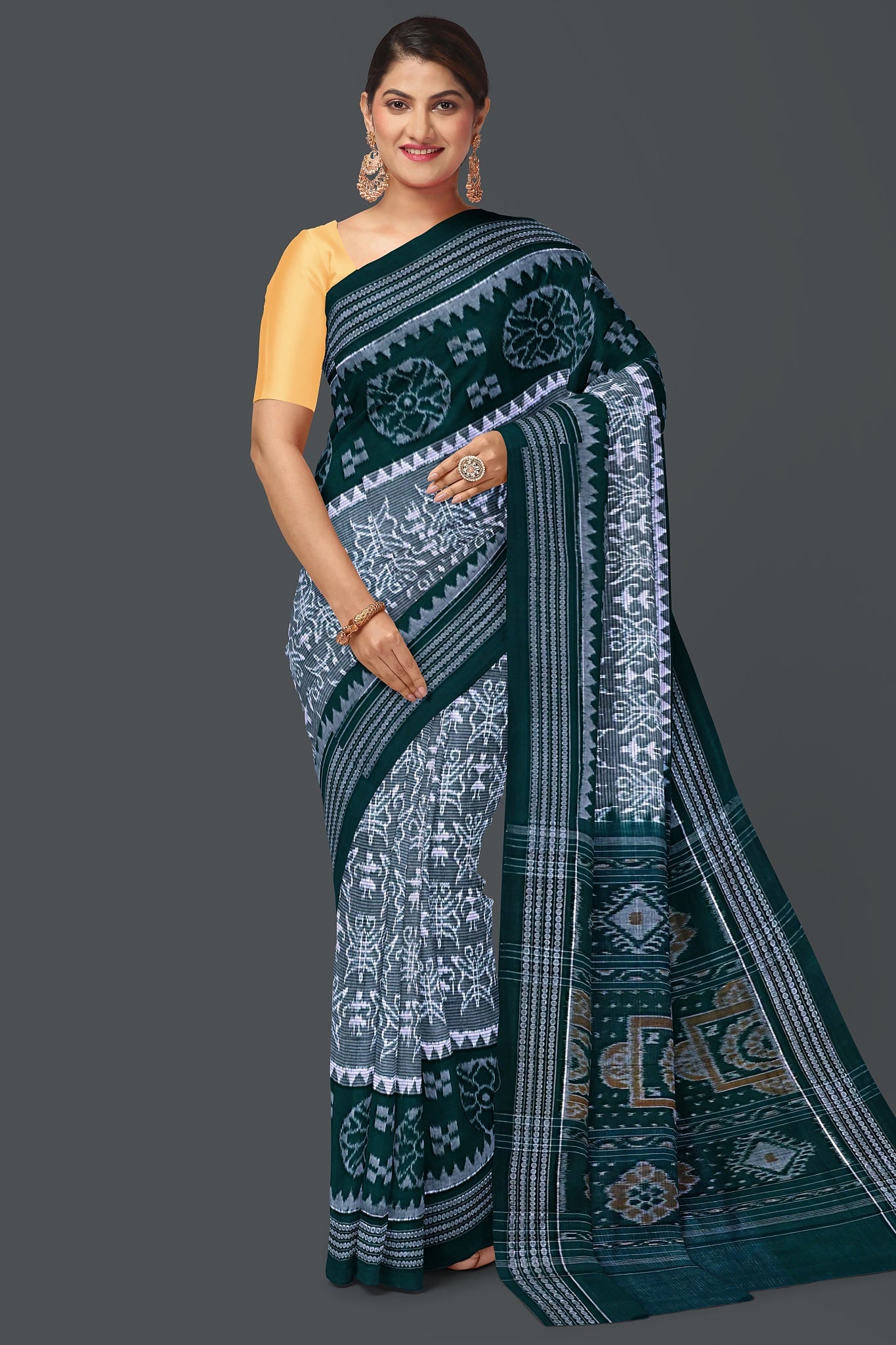 Light Sea Green Body Bandha Saree(With Out Blouse)