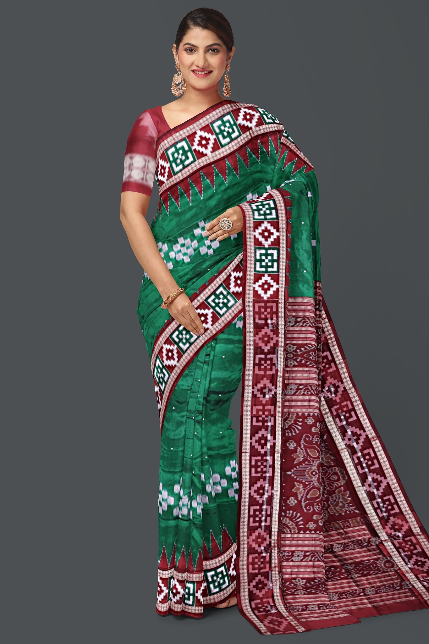 Green Border Pasapalli Saree