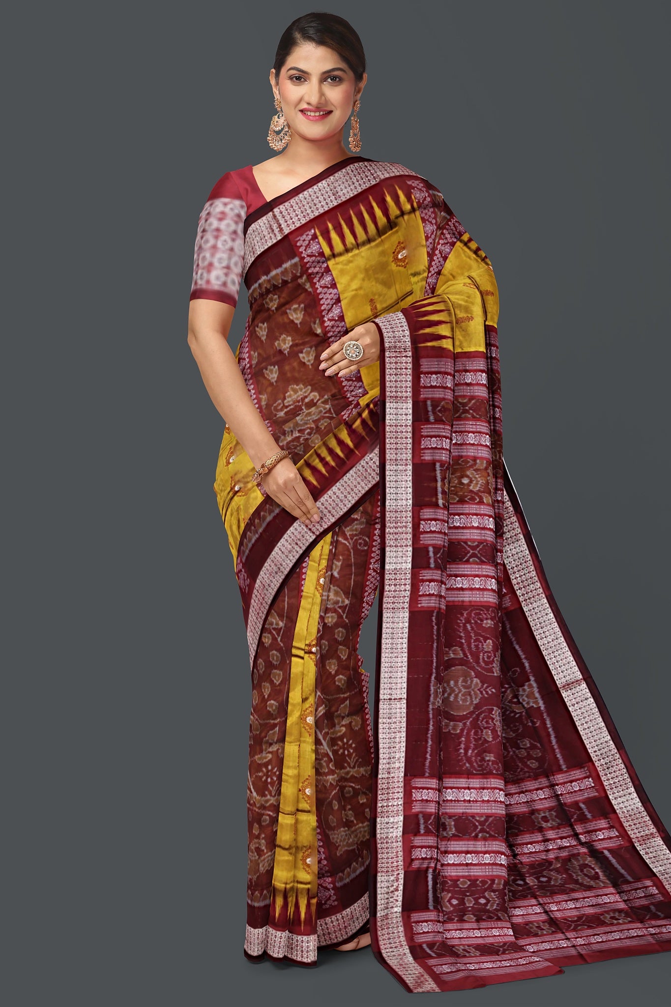 Golden Bomkai Body Bandha Saree
