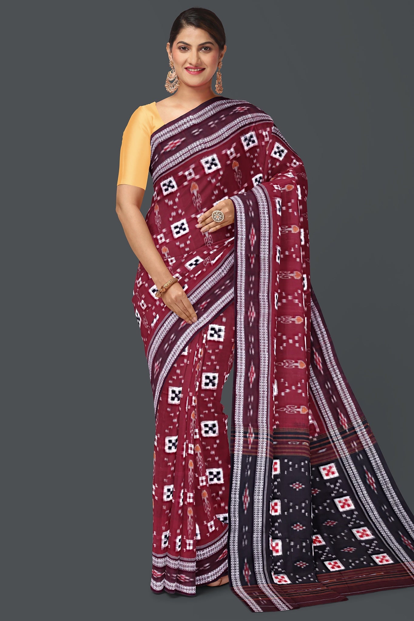 Maroon Body Pasapalli Saree