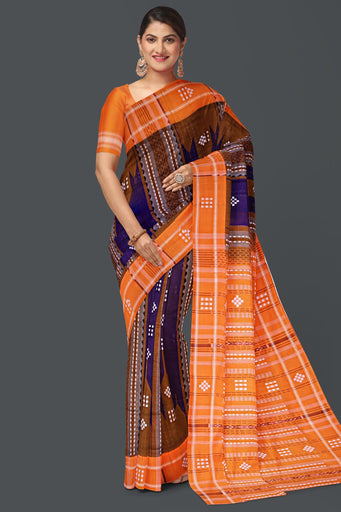 Blue Taj Mahal Border Pata Bapta Saree
