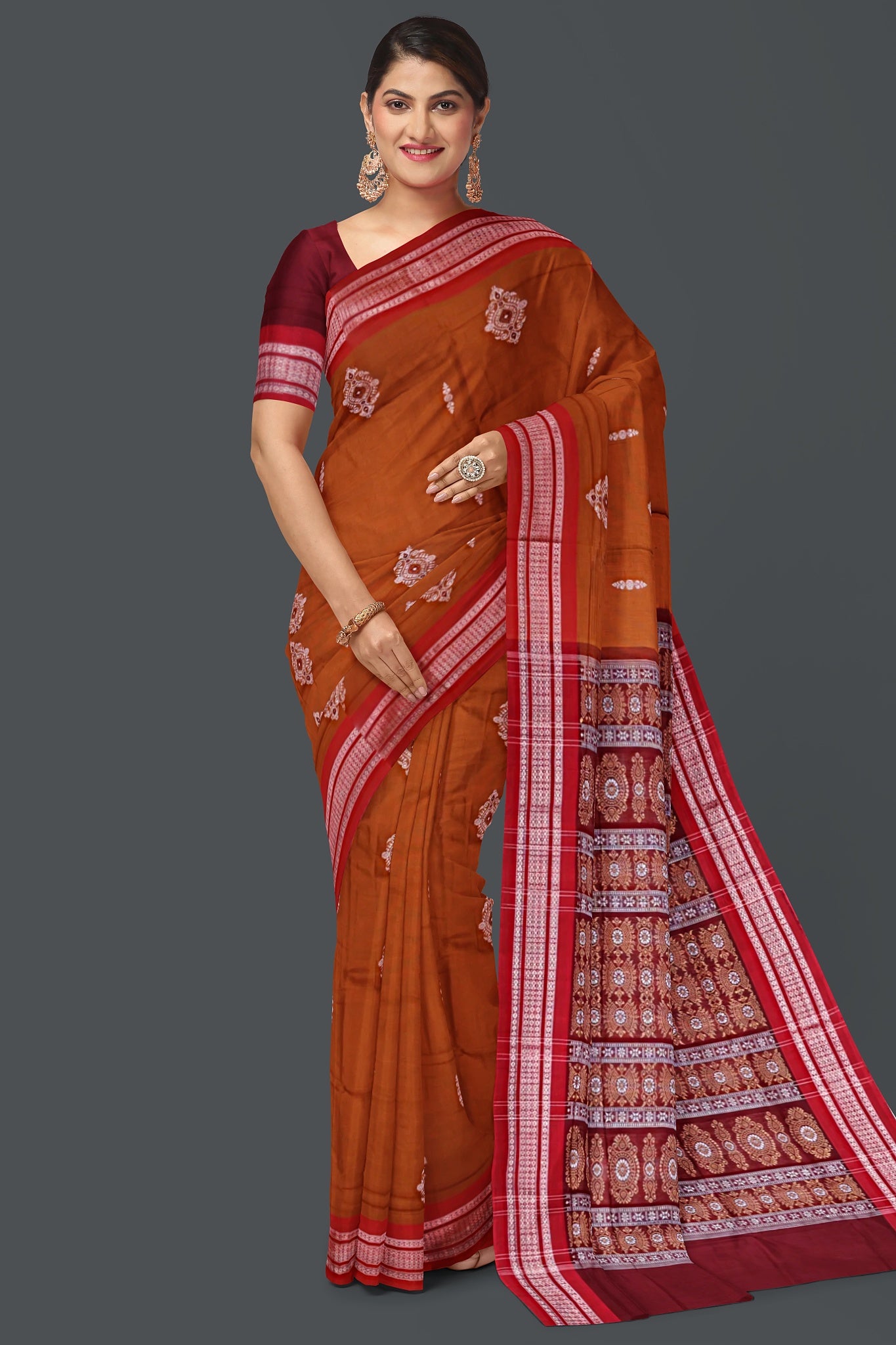Bronze Bomkai Saree