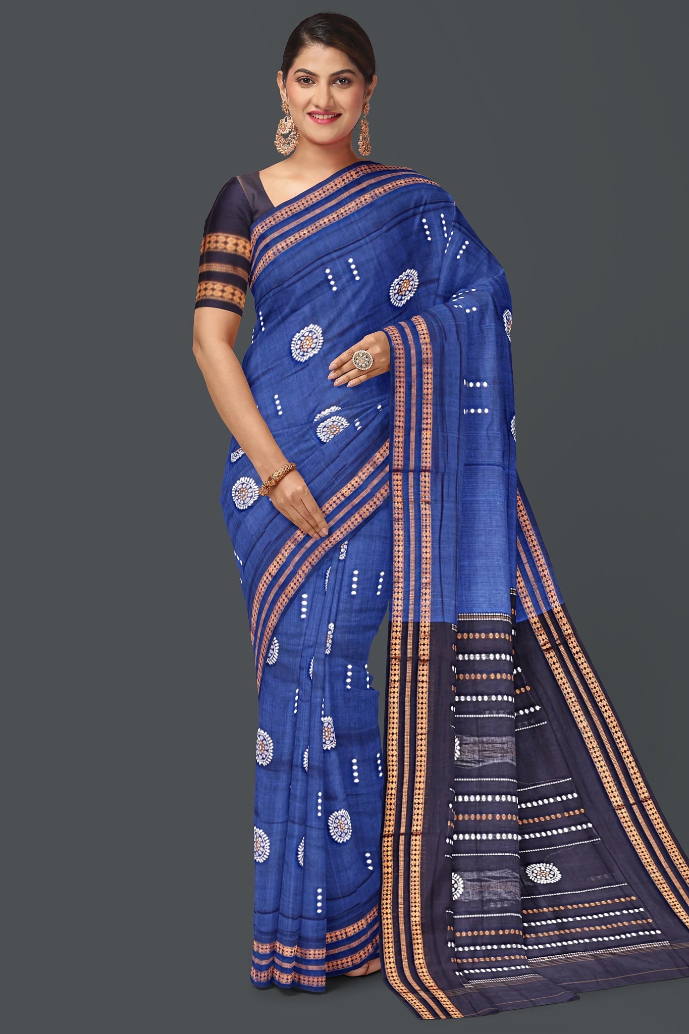 Navy Blue Padam Bomaki Saree
