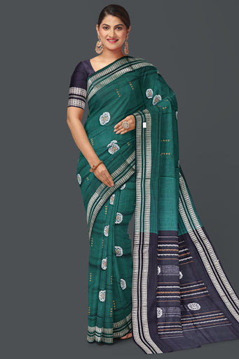 Green Bomkai Saree
