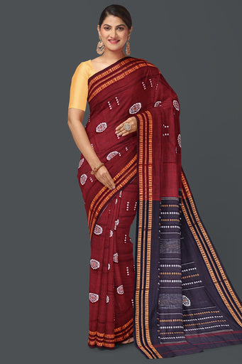 Maroon Bomkai Saree