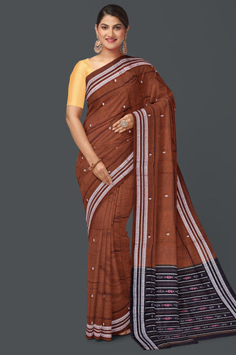 Deep Bronze Bomkai Butti Saree