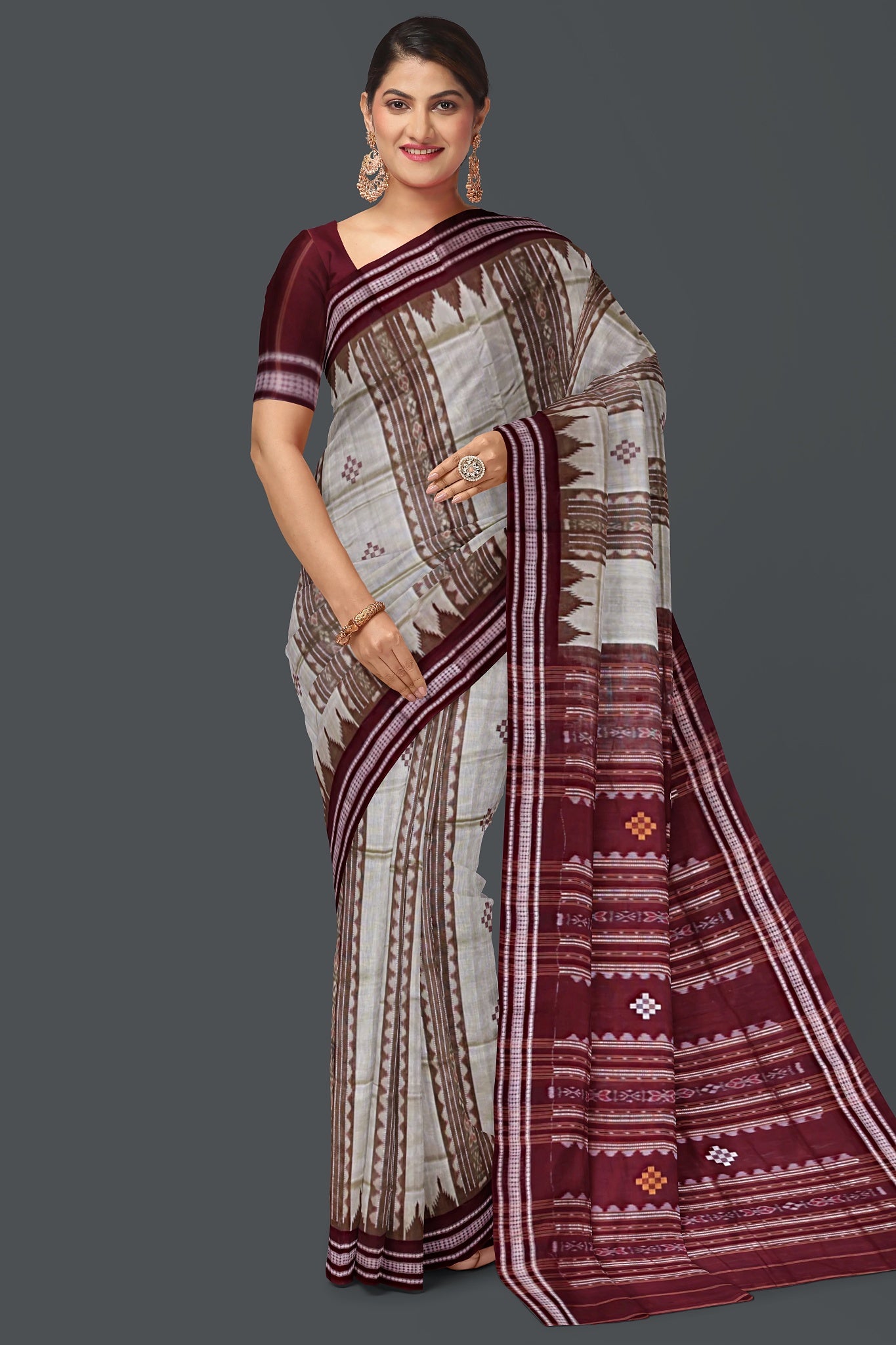 Spring Green Pata Bapta Saree