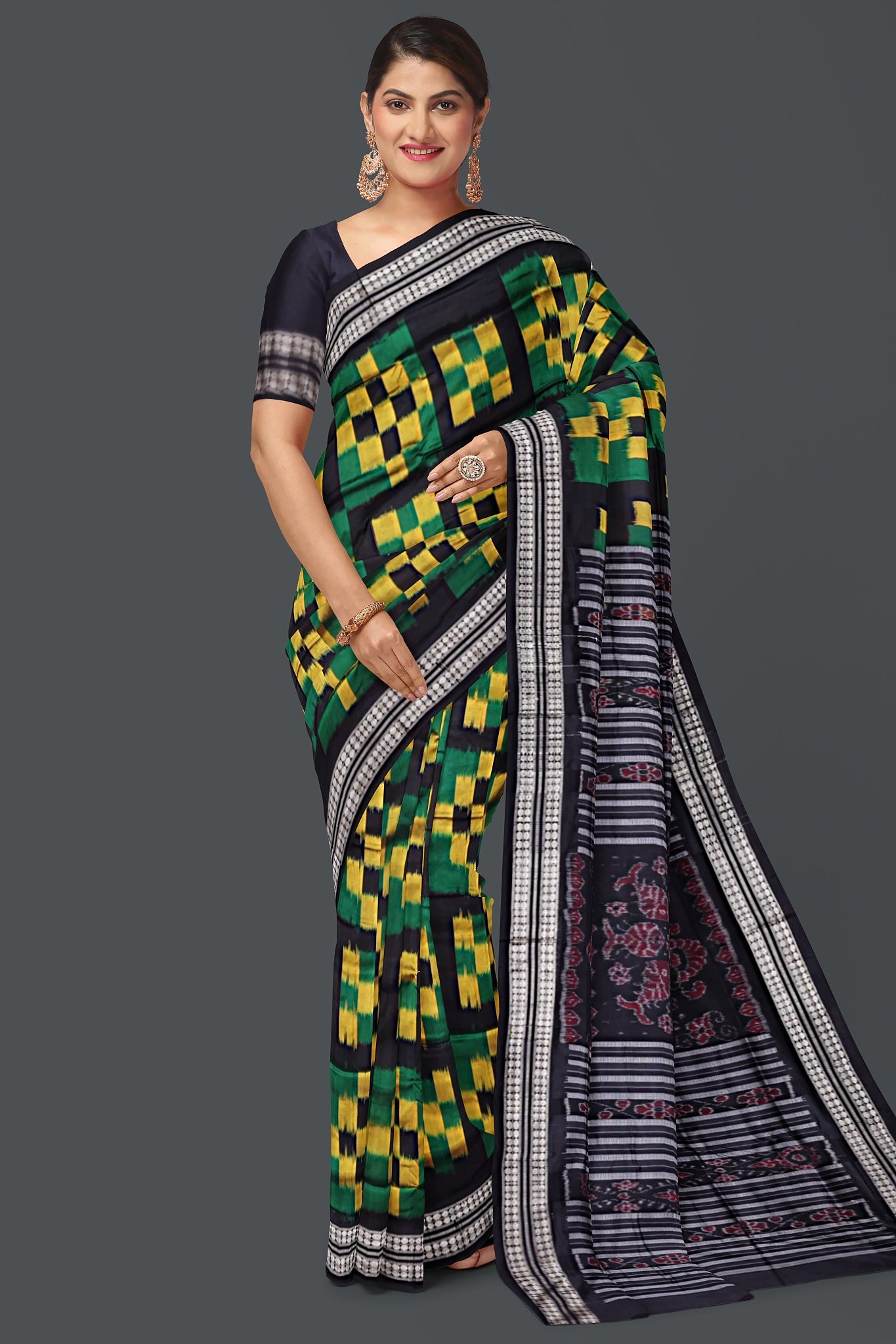 Black Self Border Body Pasapalli Saree
