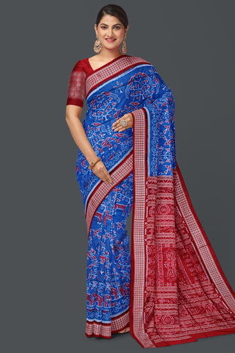 Happy Blue Traditional Body Bandha Saree