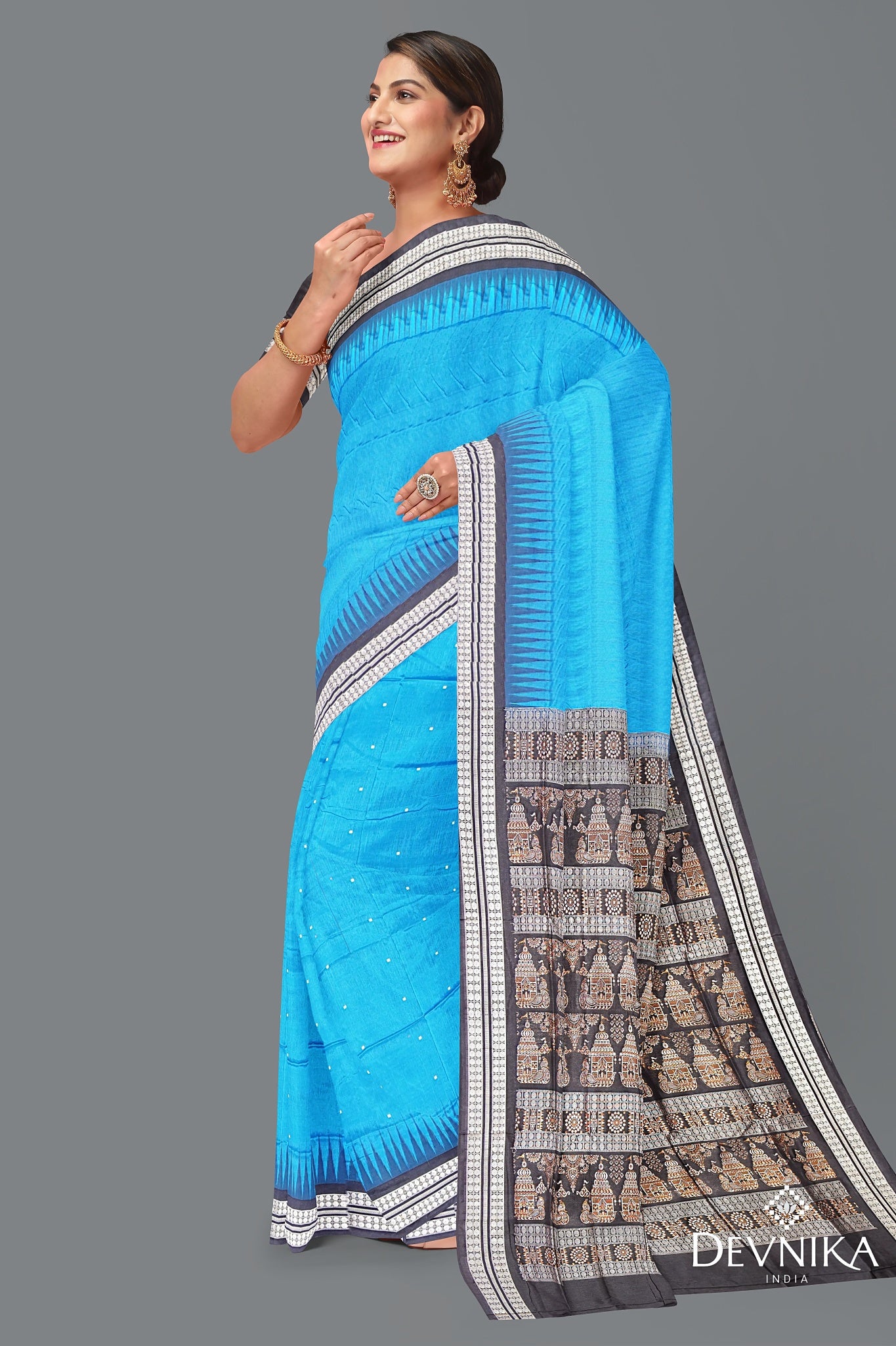 Royal Blue Bomkai Butti Saree