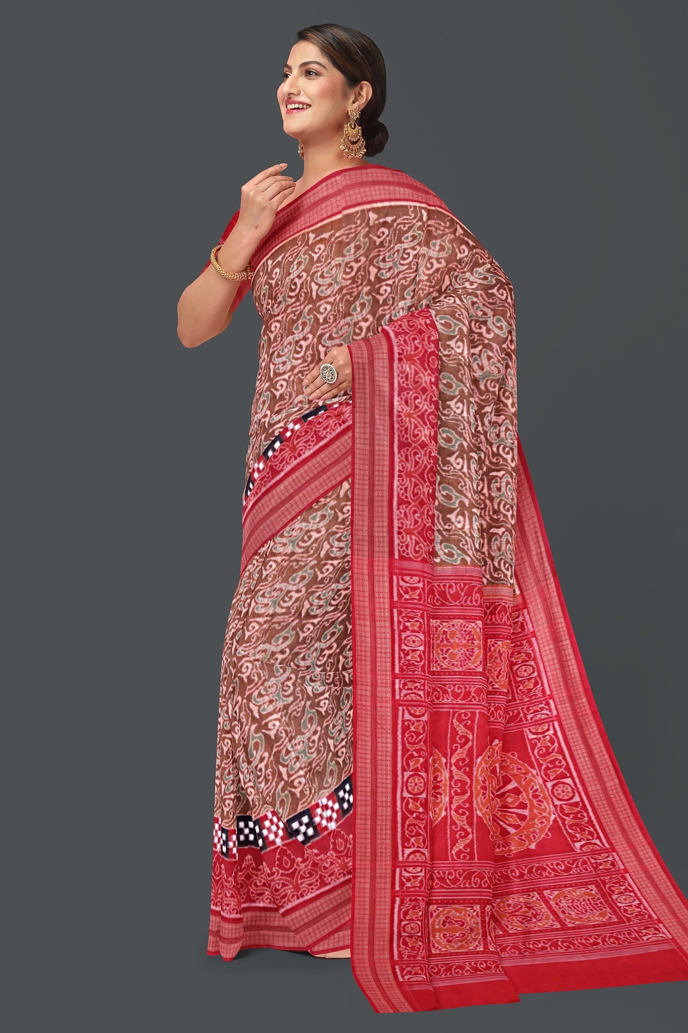 Light Brown Border Pasapalli Saree