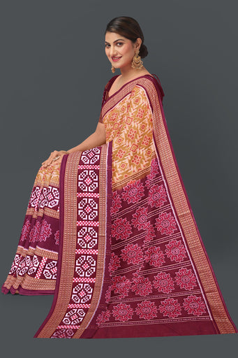 Dark Mustard Bandha Pasapalli Saree
