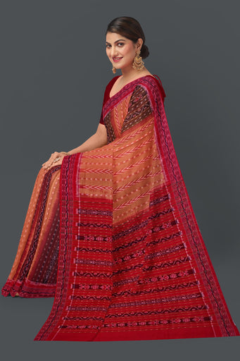 Brown Pancha Mukhi Bandha Saree