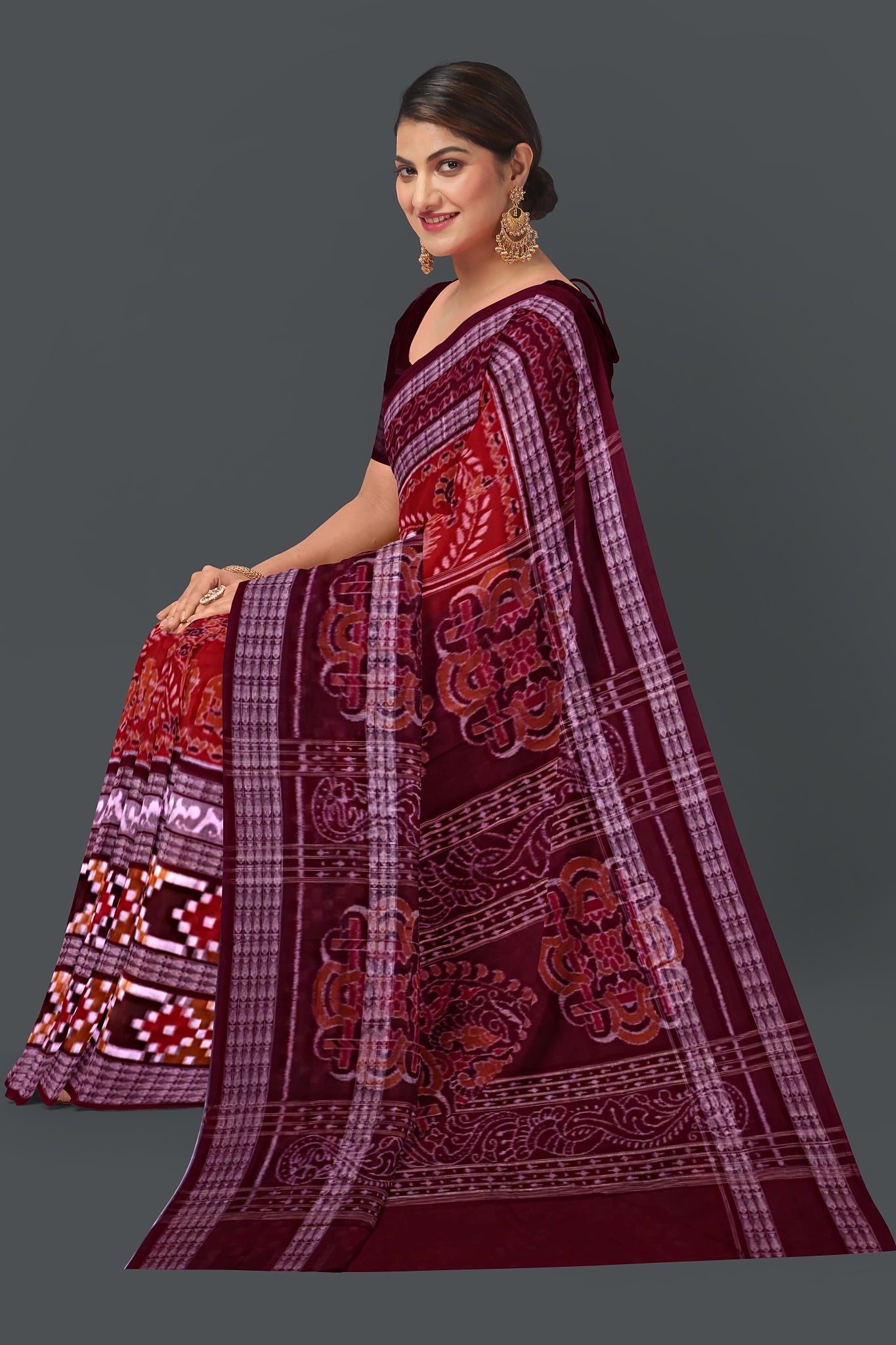 Rust Double Pasapalli Saree