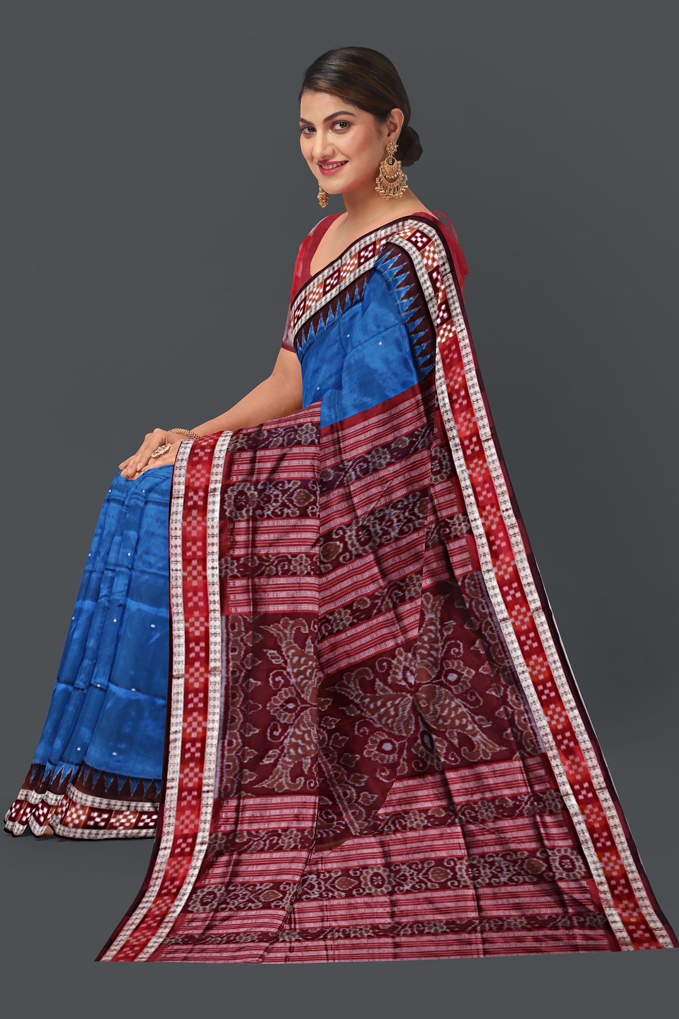Royal Blue Border Pasapalli Bomkai Saree