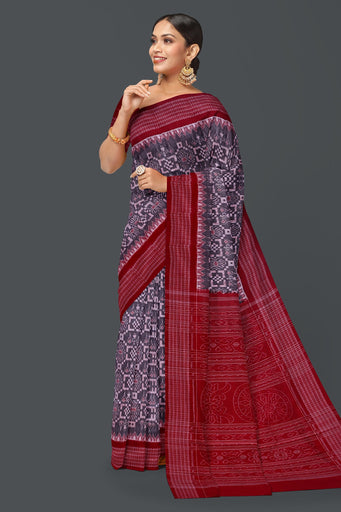 White And Red Body Bandha Saree