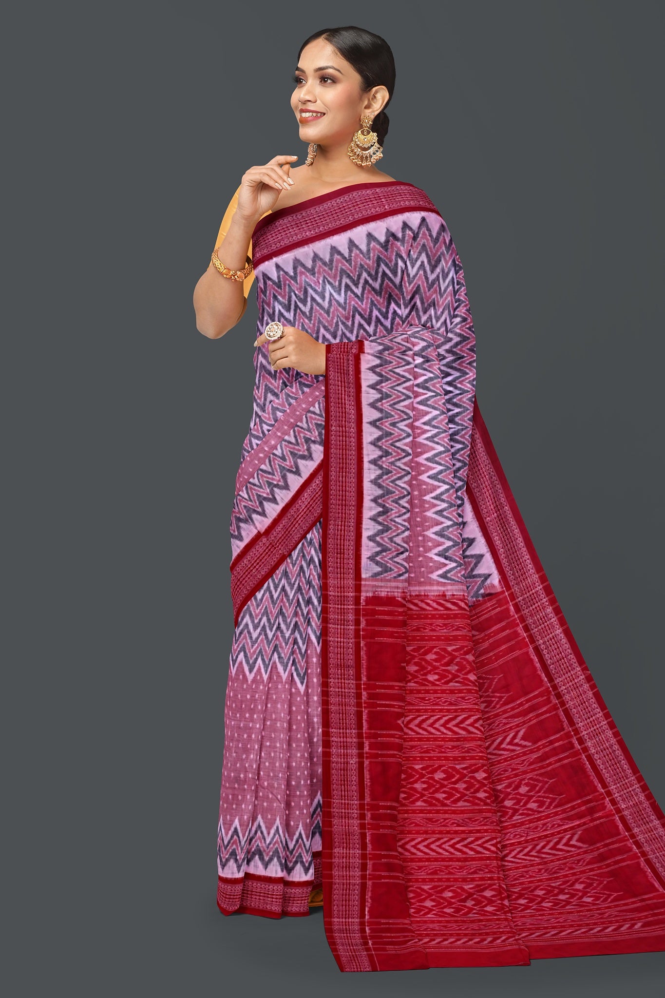 Dusty Rose Kargil Bandha Saree