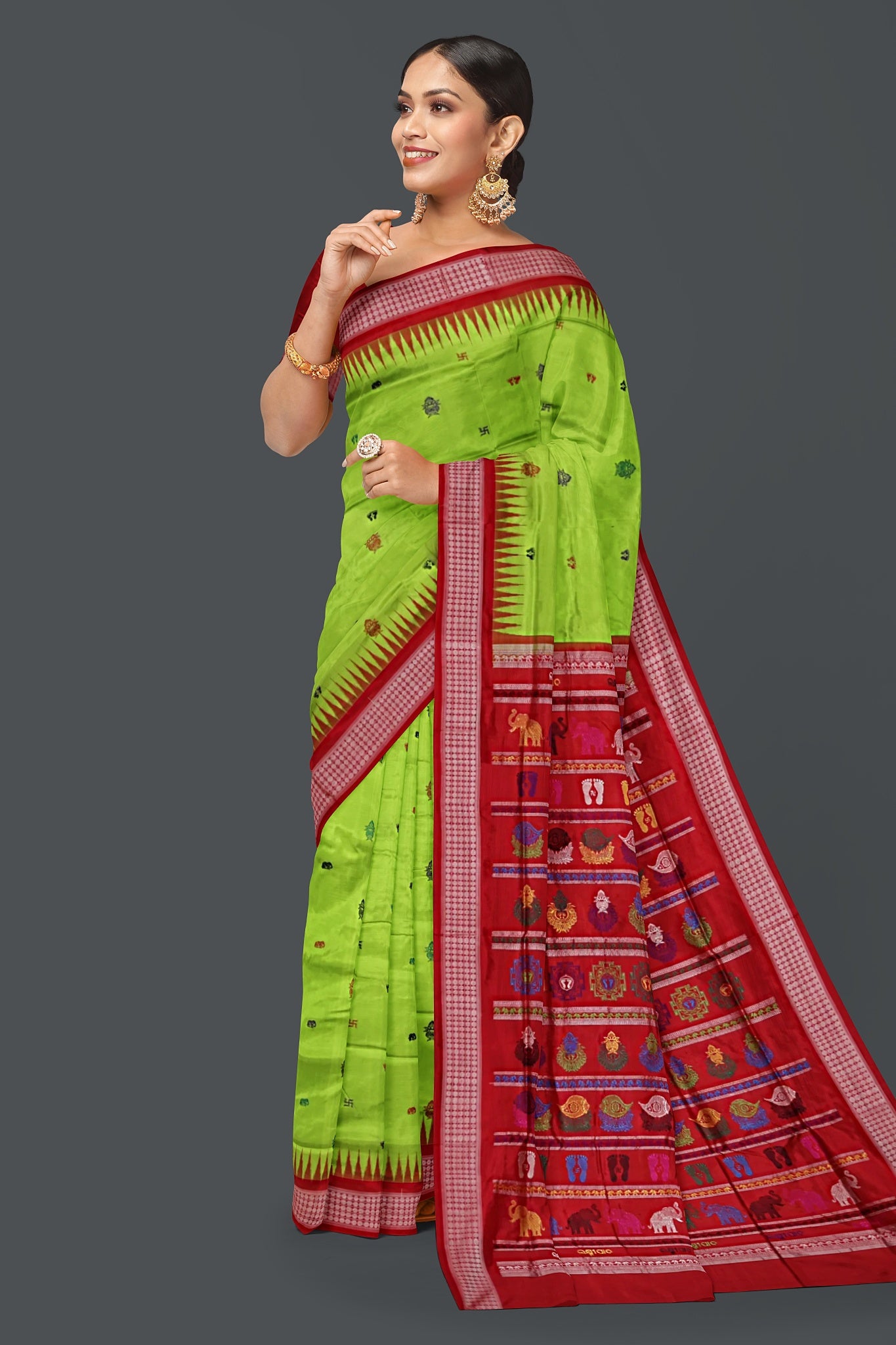 Fresh Green Maha Laxmi Saree