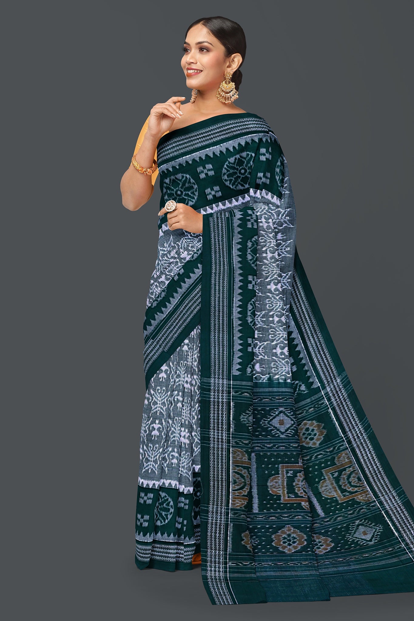 Light Sea Green Body Bandha Saree(With Out Blouse)