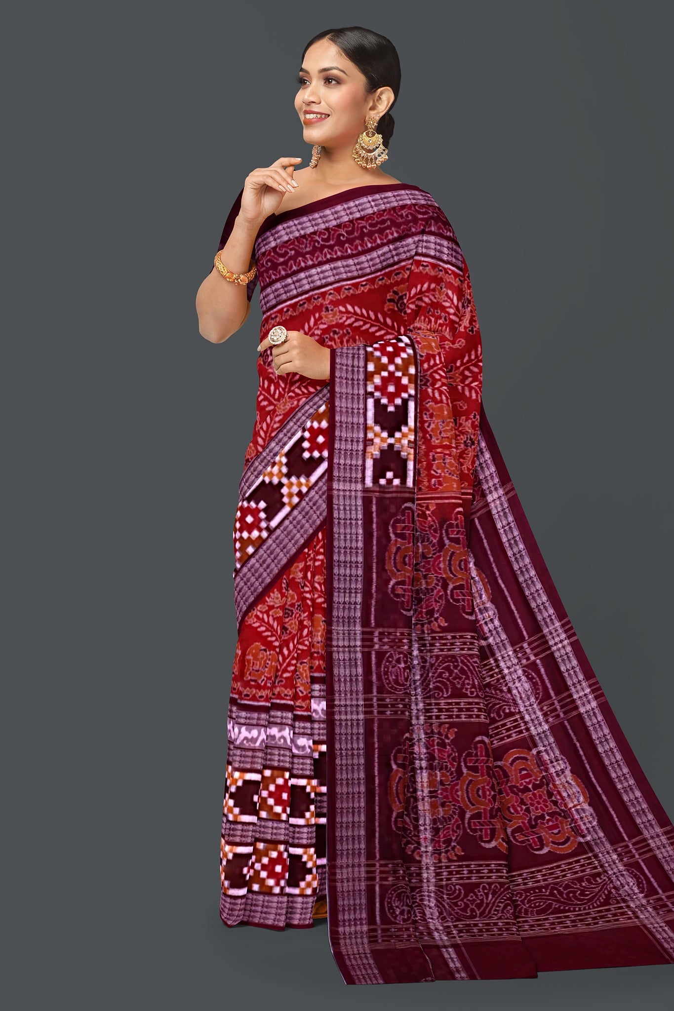Rust Double Pasapalli Saree