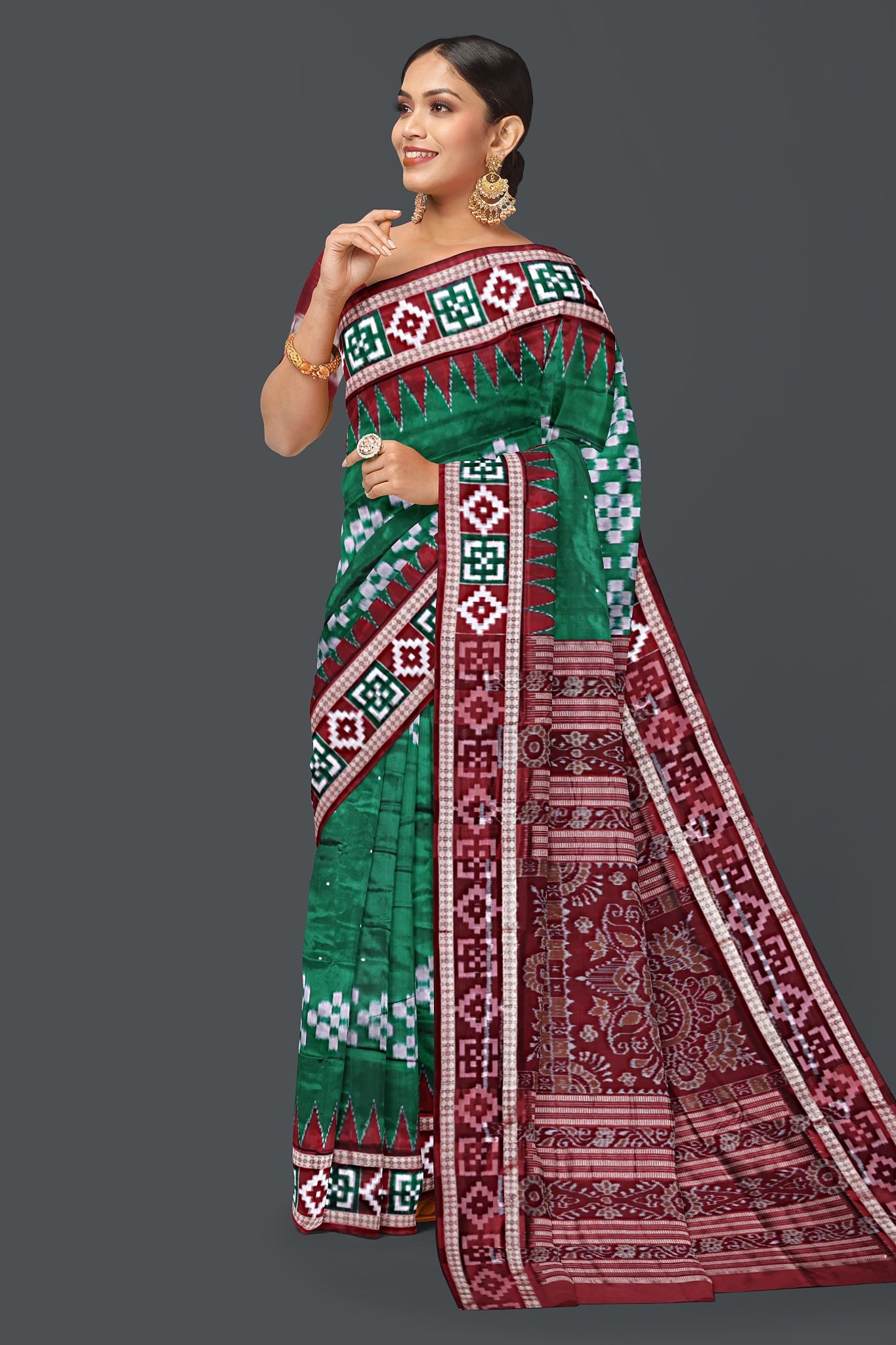 Green Border Pasapalli Saree