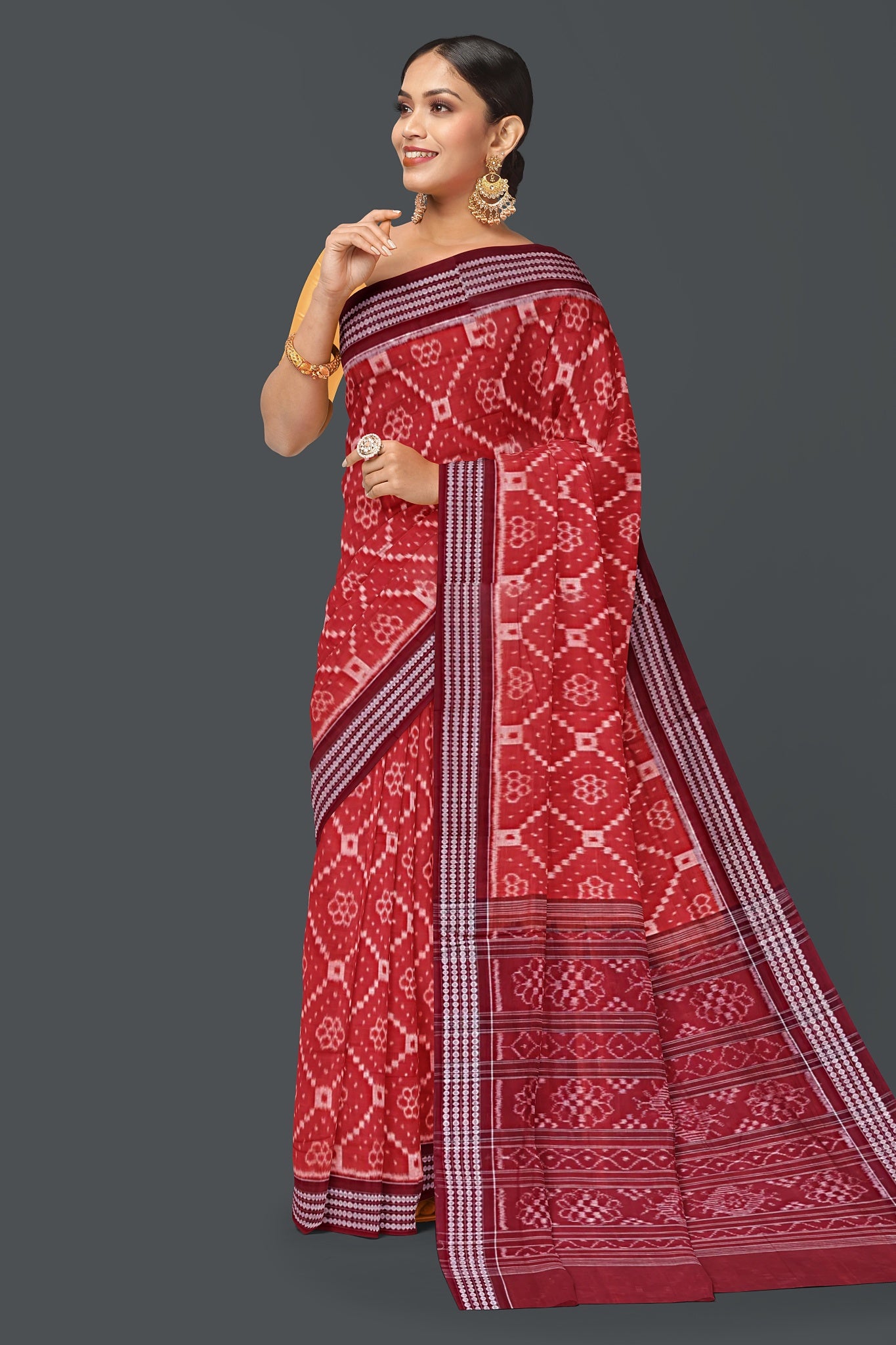 Rust Body Bandha Saree(With Out Blouse)