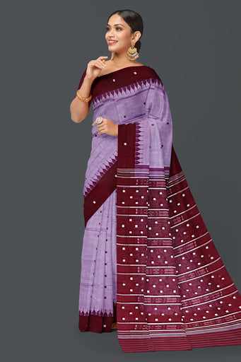 Light Violet Pata Bapta Saree