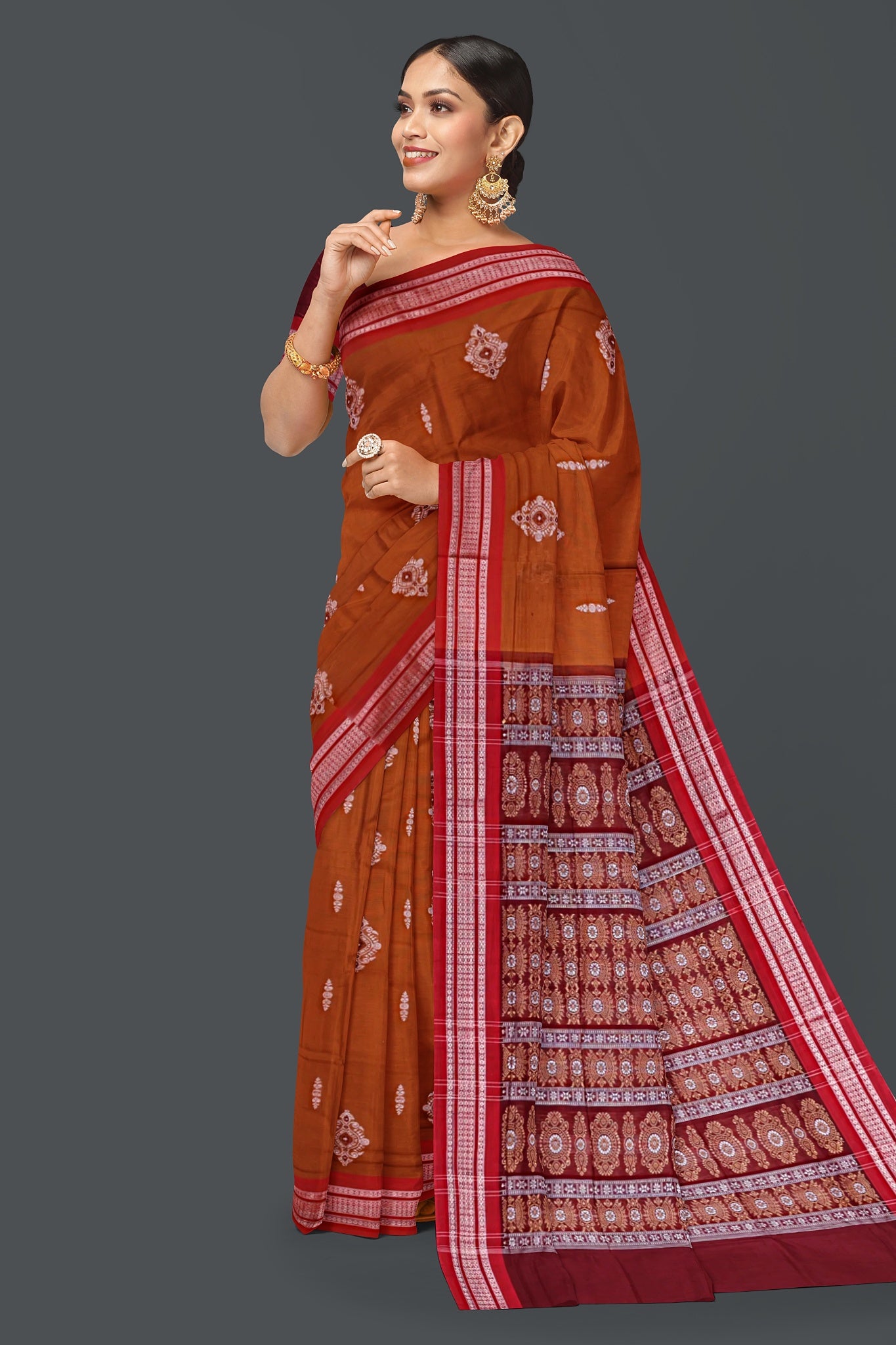 Bronze Bomkai Saree