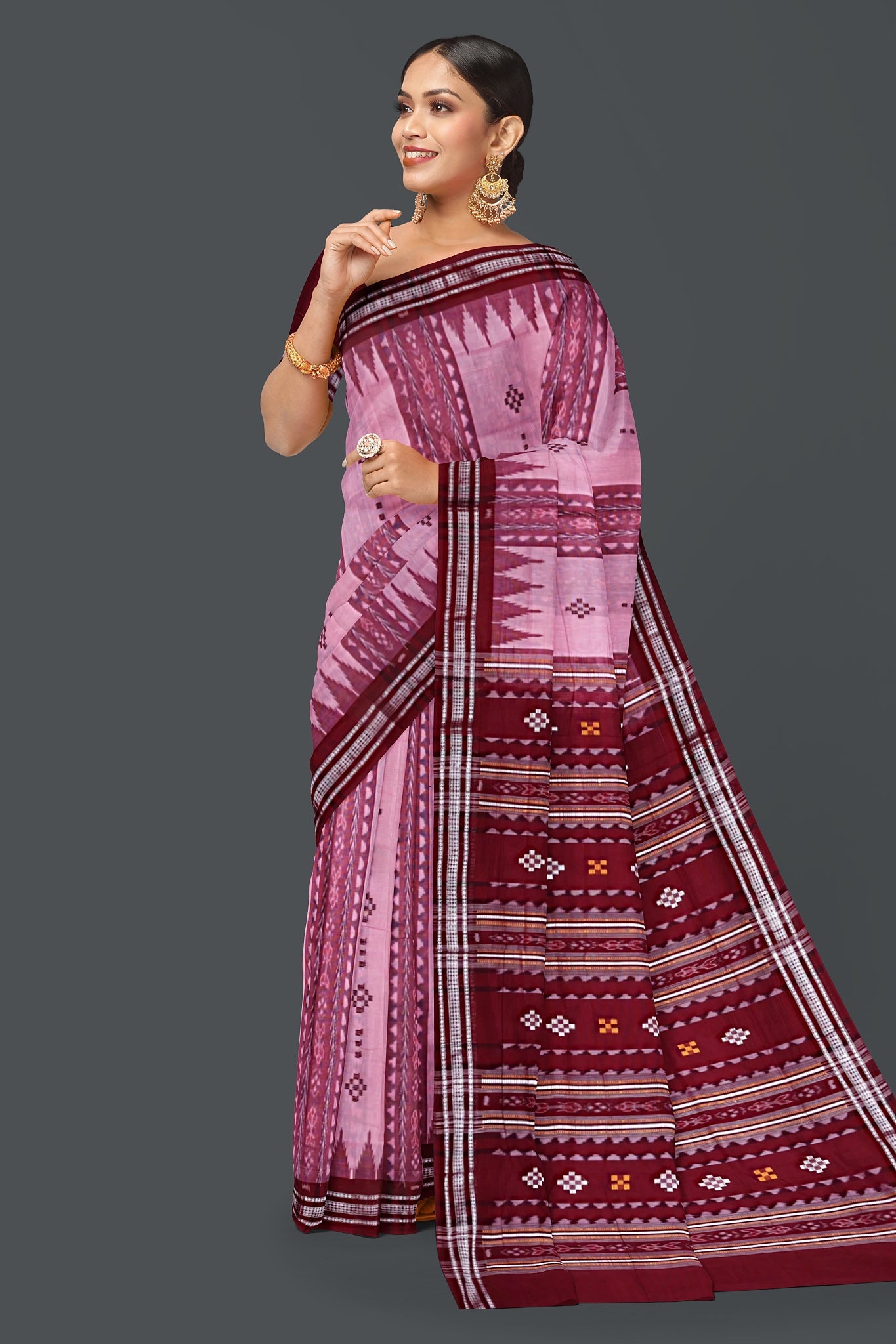 Hot Pink And Dark Violet Body Bandha Saree
