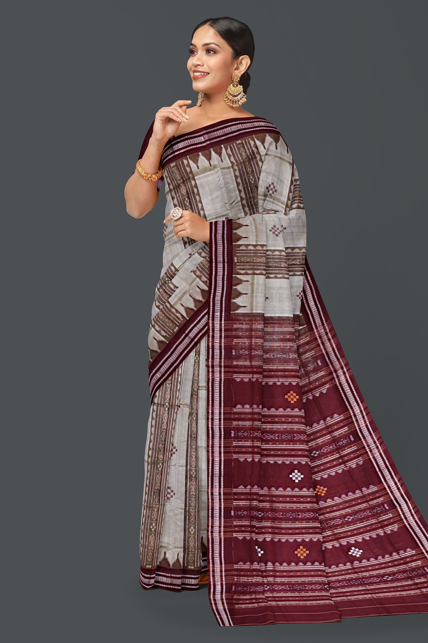 Spring Green Pata Bapta Saree