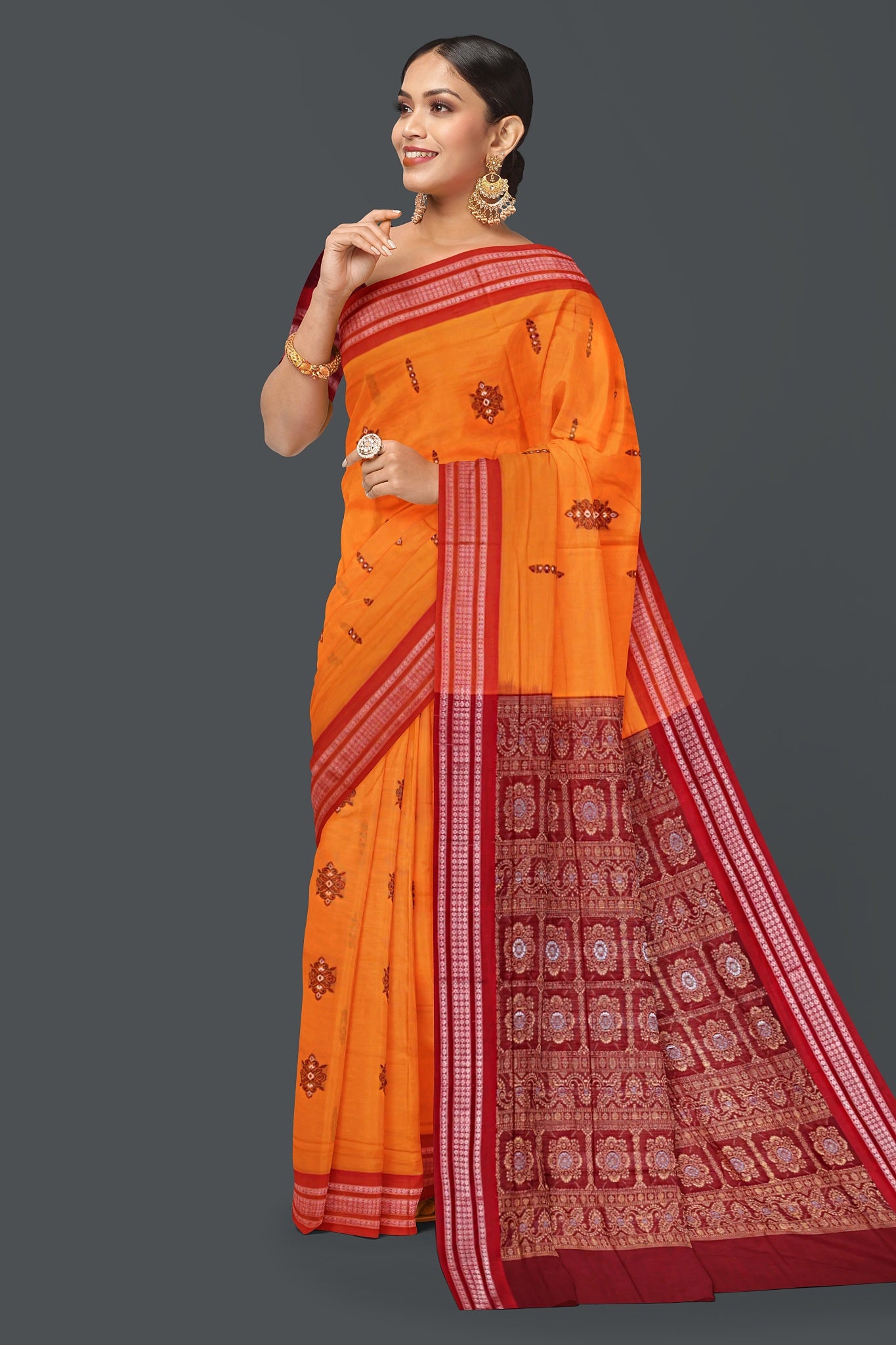 Golen Yellow Bomkai Saree