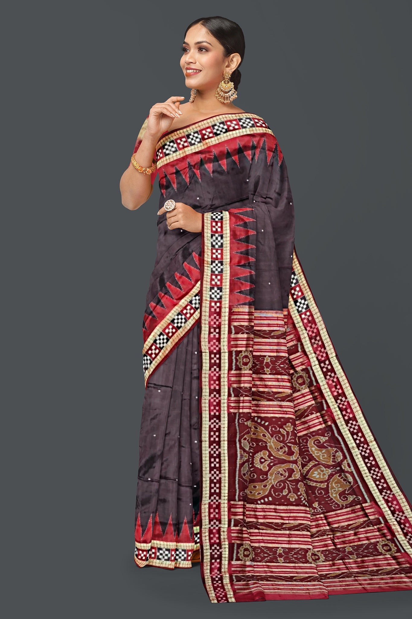 Deep Coffee Border Pasapalli Saree