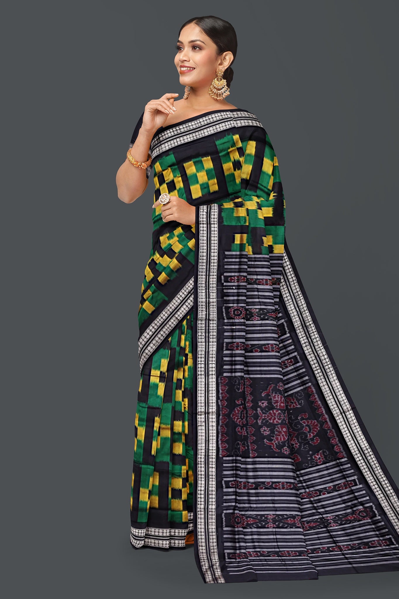Black Self Border Body Pasapalli Saree