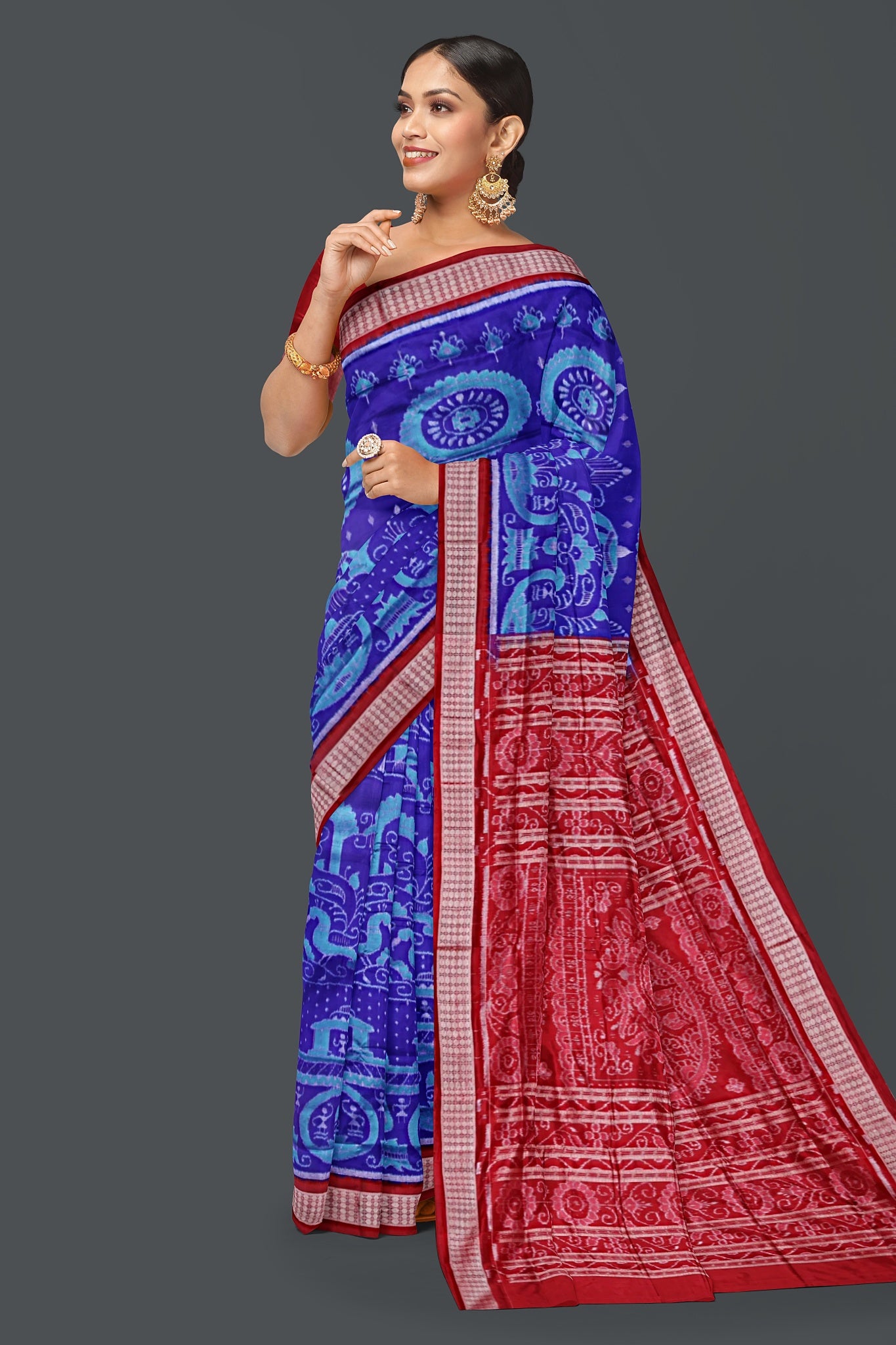 Blue Berry Body Bandha Tissue Saree
