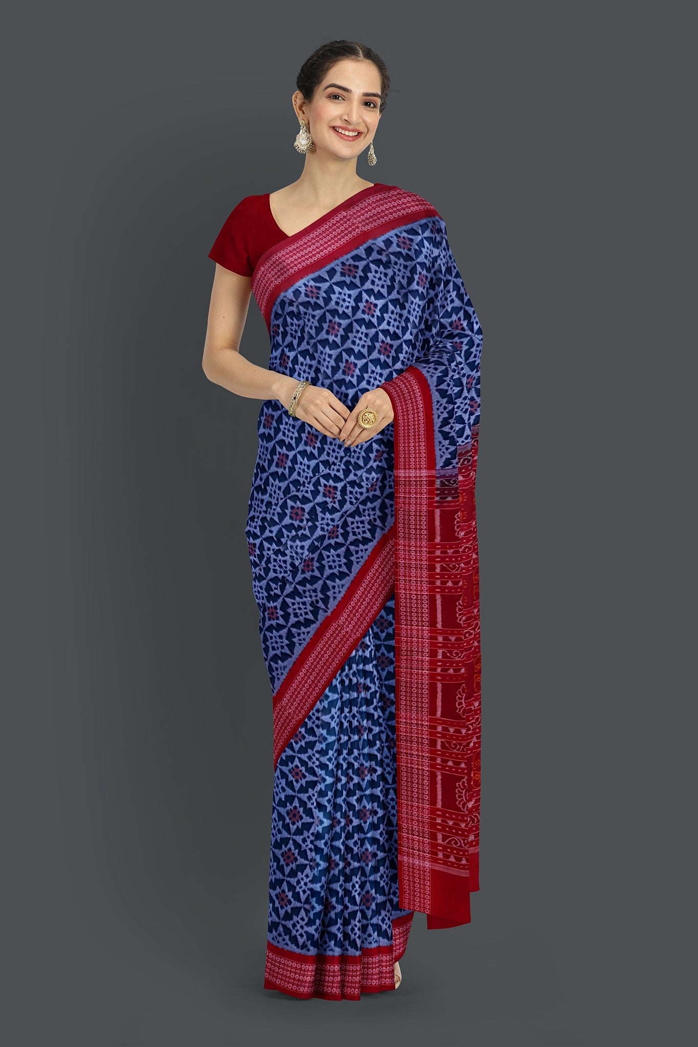 Blue Paper Bandha Saree