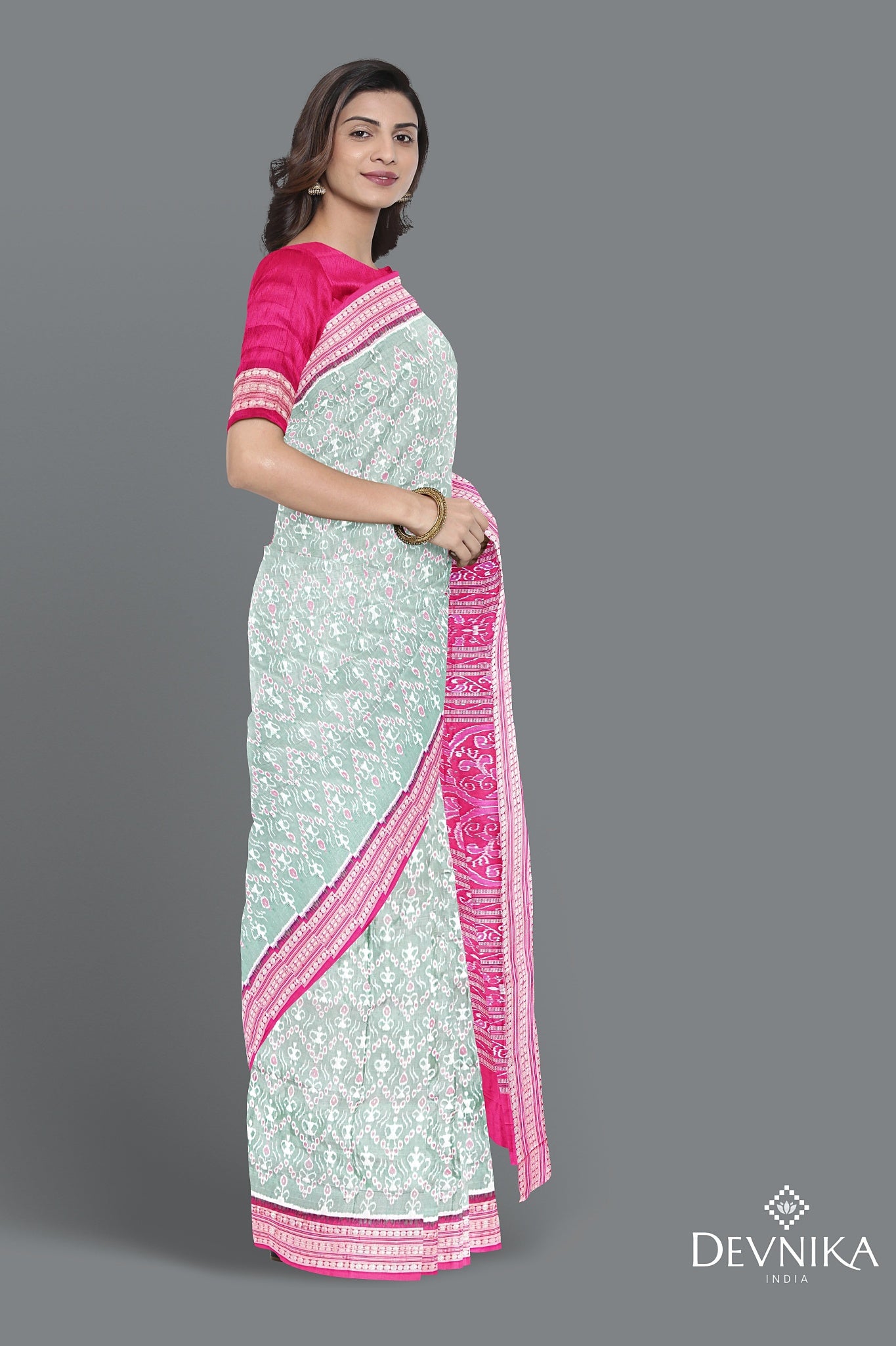 Light Green Teracota Bandha Saree