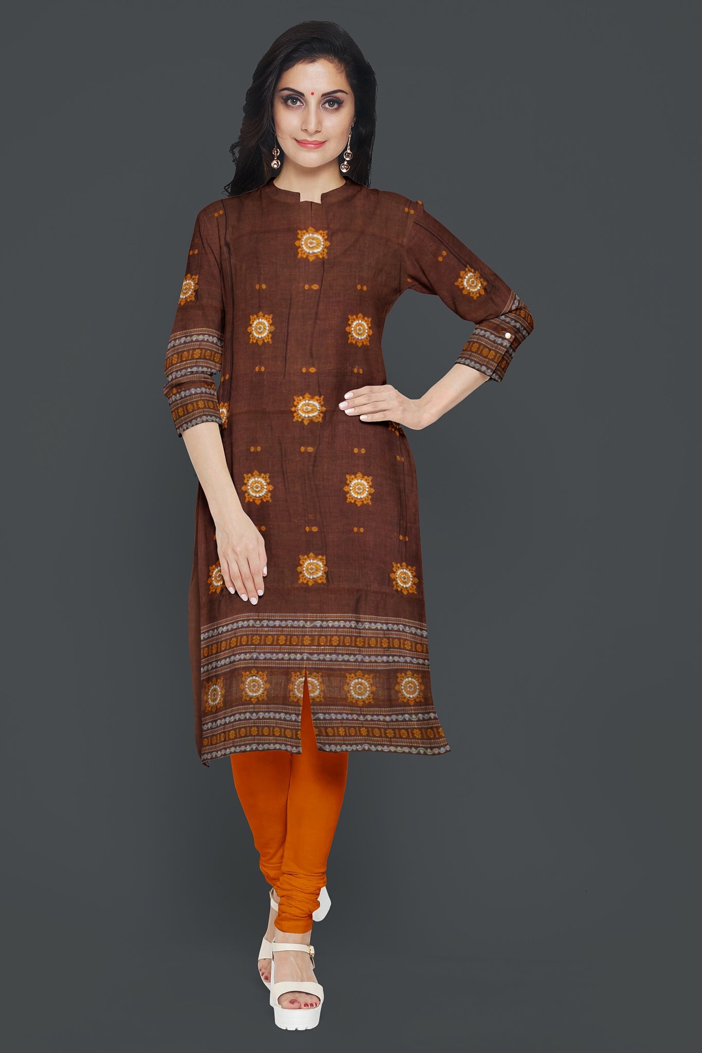 Deep Brown Bomkai Dress Set (Copy)