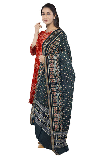 Rust Top With Black Pant & Chunri Body Bandha Dress Set