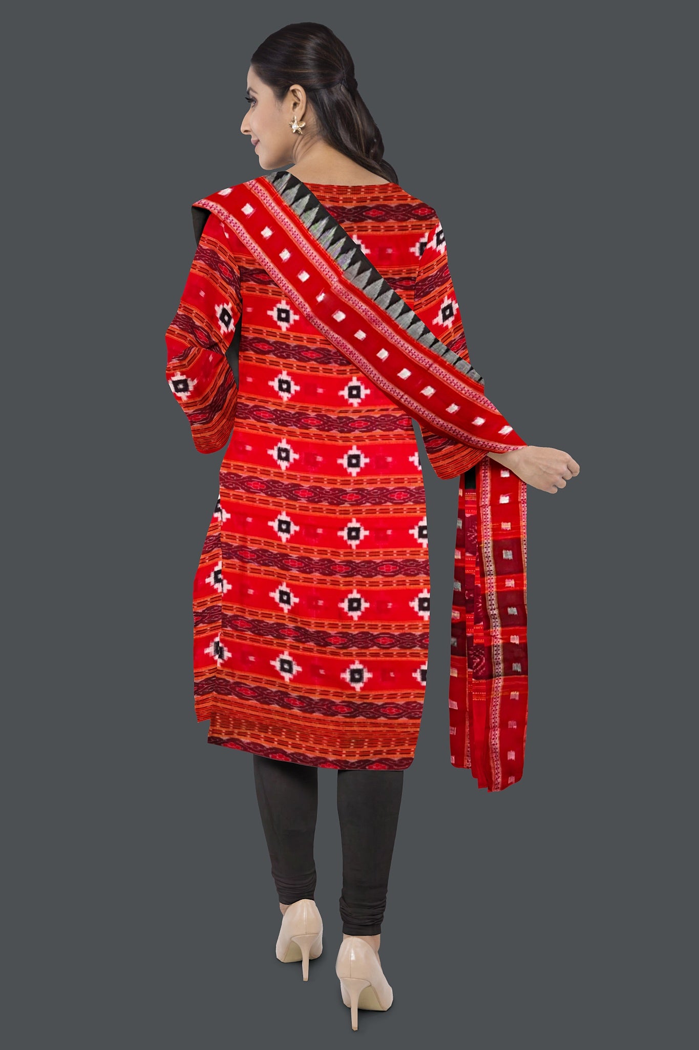 Red Color Top With Black Color Pant & Chunri Pasapalli Dress Set