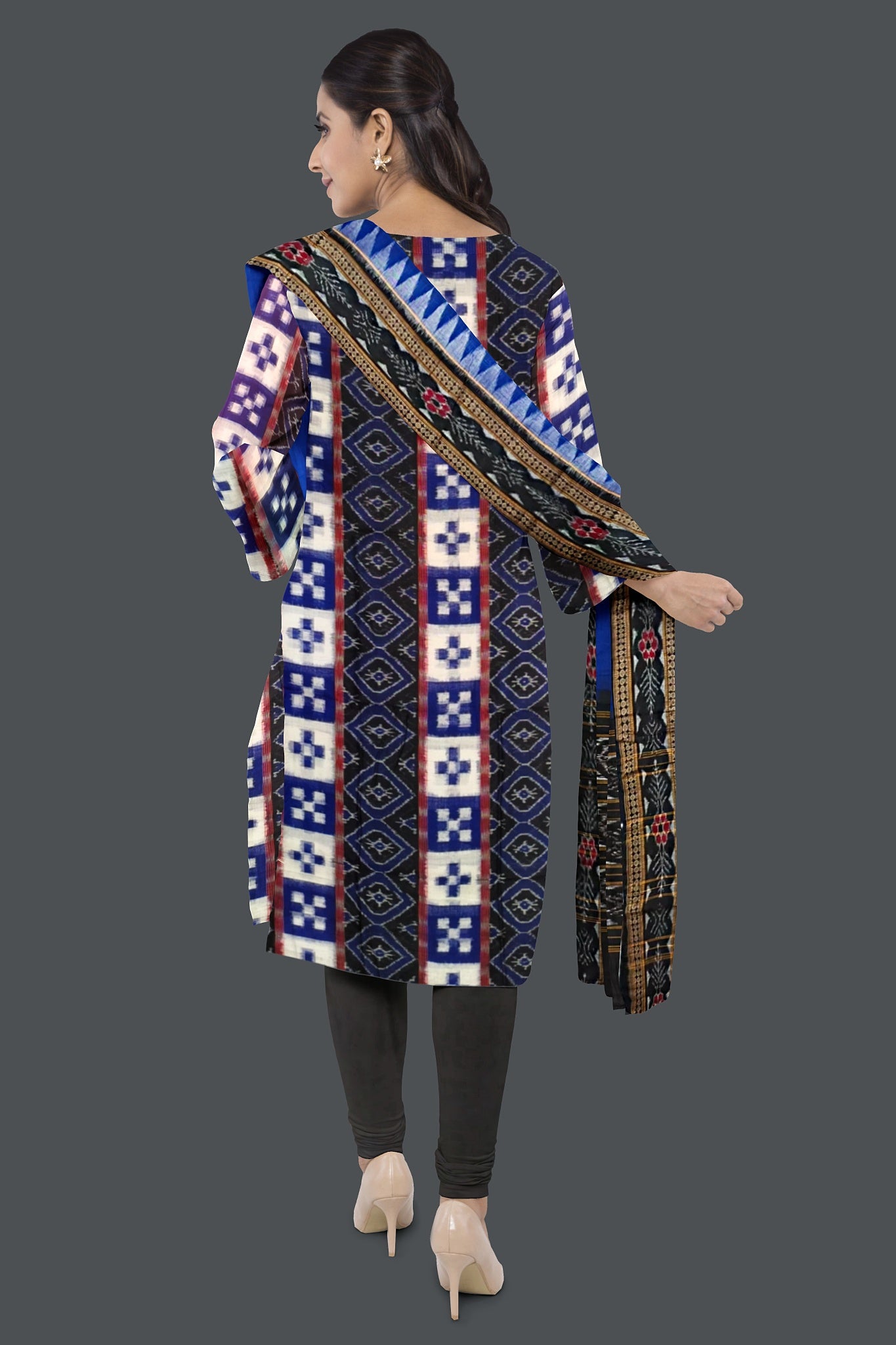 Blue & Black Top With Black Pant & Chunri Pasapalli Dress Set